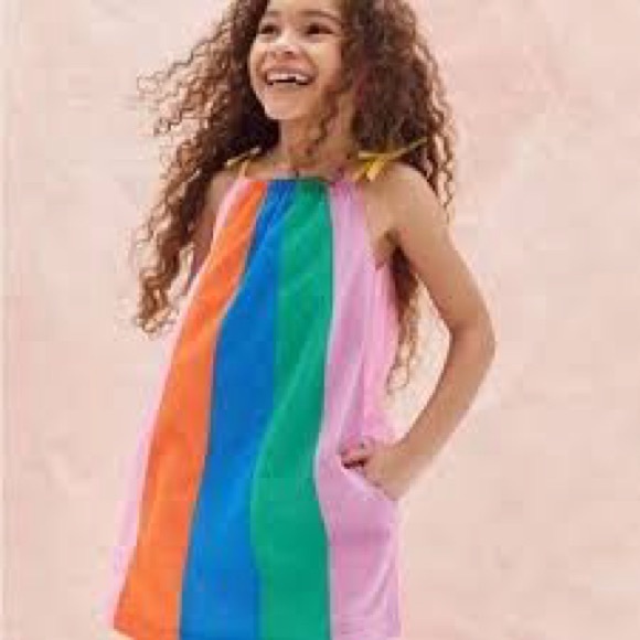 Hanna Andersson Rainbow Color Block Dress Multicolored Size 4 - Picture 5 of 5